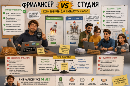 Фрилансер vs студия: кого выбрать для разработки сайта?